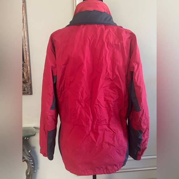 Columbia Vertex Red Gray Interchange 3-in-1 Waterproof Jacket Women’s Size Large - Picture 4 of 8